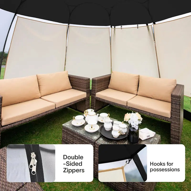 Igloo-Style Screen Gazebo Tent  Spacious Mosquito-Proof Canopy for Garden or Patio, Fits 615 People