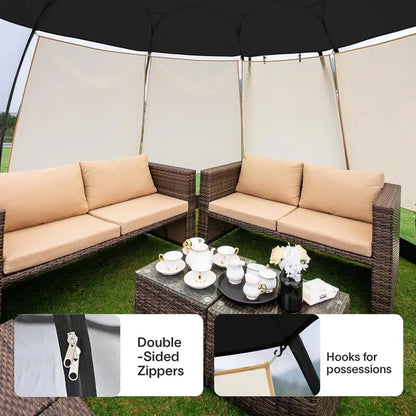 Igloo-Style Screen Gazebo Tent  Spacious Mosquito-Proof Canopy for Garden or Patio, Fits 615 People