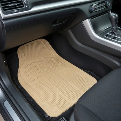 All-Weather Universal Rubber Floor Mats Set (Front + Rear, 4-Piece)