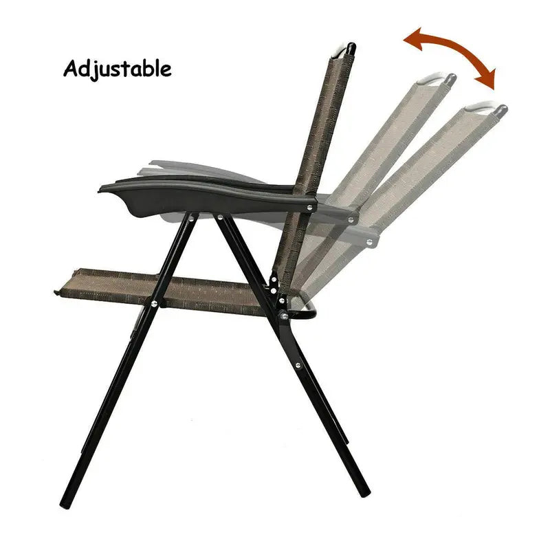 Set of 4 Lightweight Folding Sling Chairs for Patios, Campsites, or Indoor Use