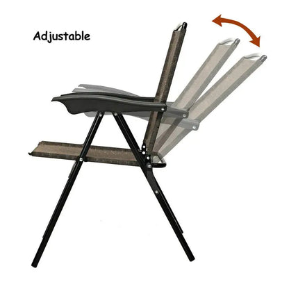 Set of 4 Lightweight Folding Sling Chairs for Patios, Campsites, or Indoor Use