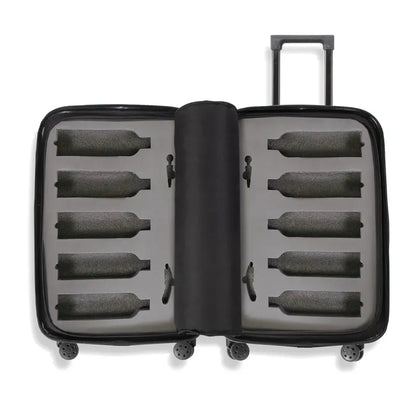 The Ten Wine Luggage  TSA-Approved, Anti-Theft Hard-Shell Spinner Suitcase for 10 Bottles