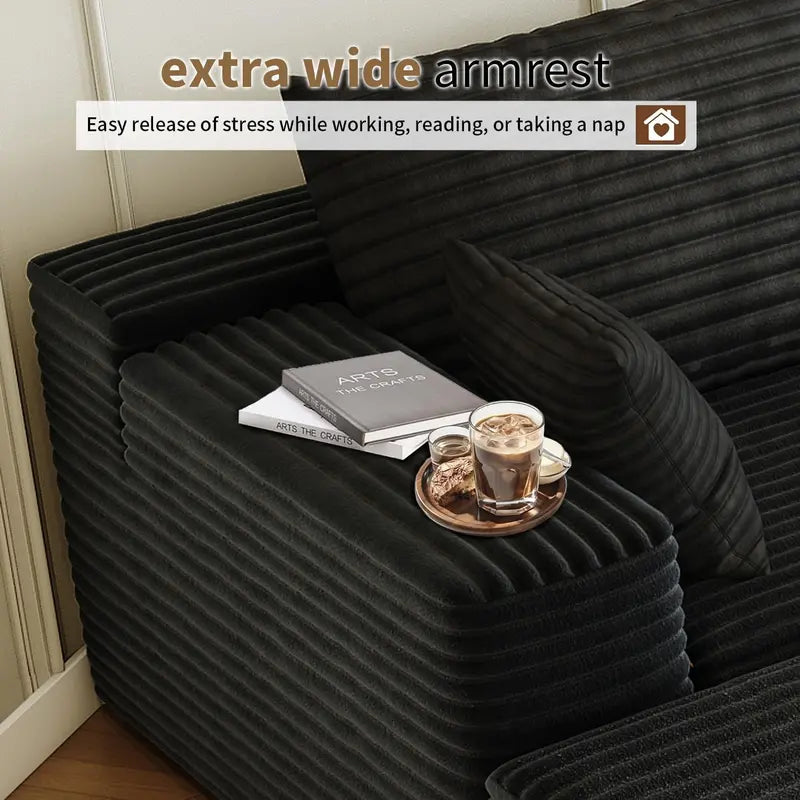 Cloud Modular L-Shaped Sectional Sofa  107.5-Inch Minimalist Corner Lounge with Deep Seating