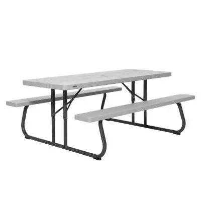 6-Foot Folding Picnic Table with Built-in Benches