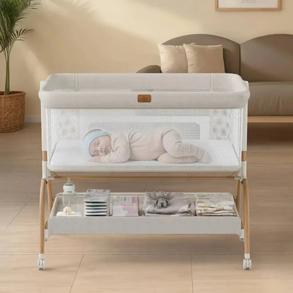 BabyBond Bedside Bassinet Crib  Includes Mattress & Breathable Sheet