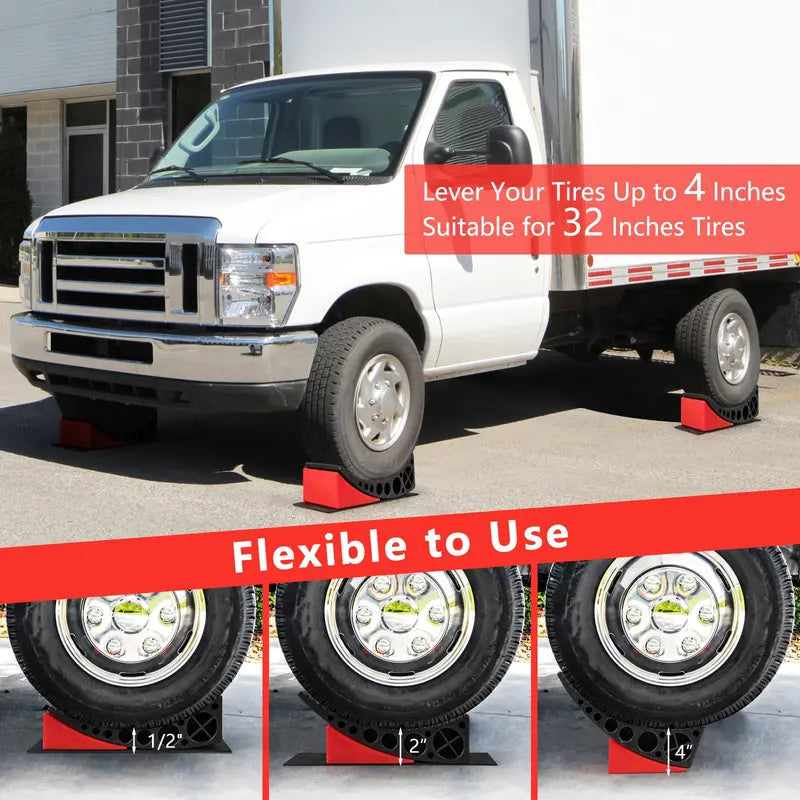 RV Camper Leveling Blocks  2-Pack Adjustable Stabilizers