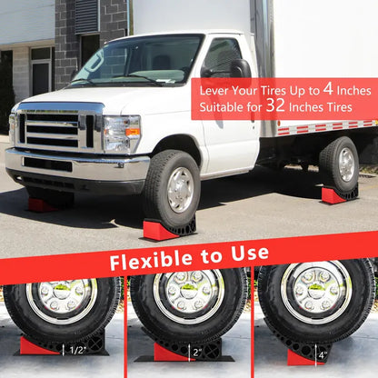RV Camper Leveling Blocks  2-Pack Adjustable Stabilizers