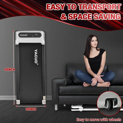 Yagud 2-in-1 Under Desk Treadmill with LED Display & Remote, 2.5HP Motor, Non-Slip Belt for Home/Office