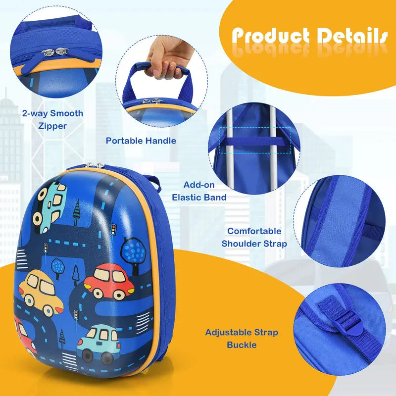 Kids’ Travel Luggage Set  12-Inch and 18-Inch Carry-On Suitcases Designed for Young Travelers