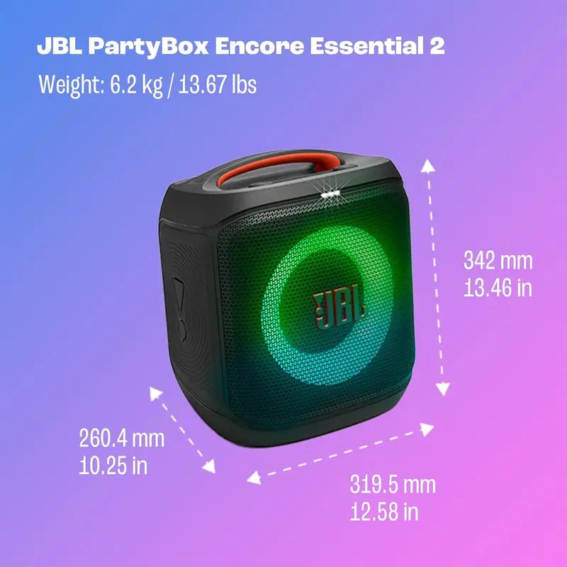 JBL PartyBox Encore Essential 2  Portable Bluetooth Speaker with 15-Hour Playtime & IPX4 Rating