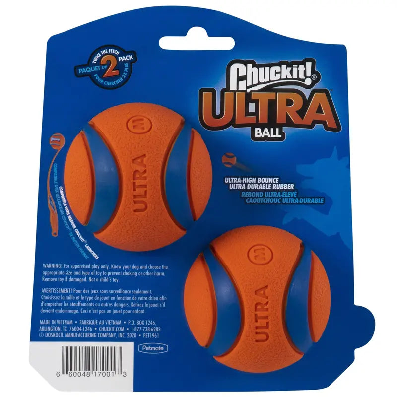 Chuckit! Ultra Ball Durable Dog Toys, Medium, 2-Pack