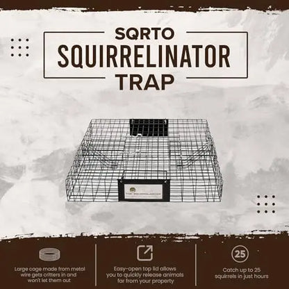 Rugged Ranch Squirrelinator Live Trap  Dual-Door, Heavy-Gauge Wire Cage for Humane Squirrel Relocation