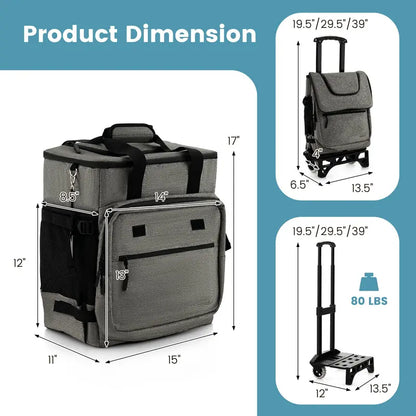 Collapsible 50-Can Rolling Cooler  3-in-1 Insulated Soft Bag with Removable Wheels