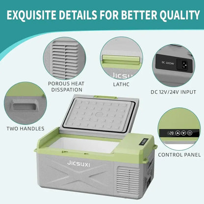 17-Quart 12V Portable Compressor Fridge  Adjustable Temperature Car Cooler (-4°F to 68°F)