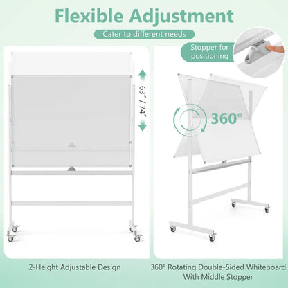 48″ x 36″ Double-Sided Magnetic Dry Erase Board  Includes Flipchart Functionality
