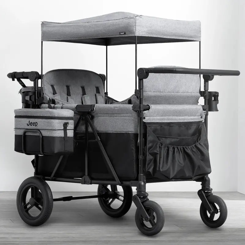 Delta Children Jeep Wrangler 4-Passenger Stroller Wagon  Includes Insulated Cooler Bag