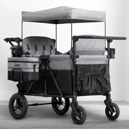 Delta Children Jeep Wrangler 4-Passenger Stroller Wagon  Includes Insulated Cooler Bag