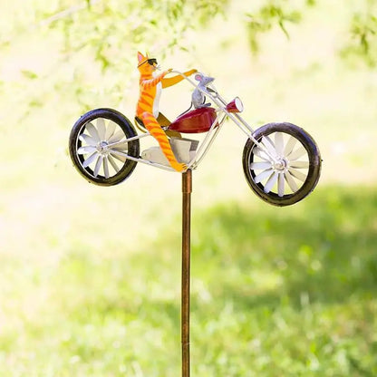 Whimsical Animal-Themed Bicycle Windmill Garden Spinner