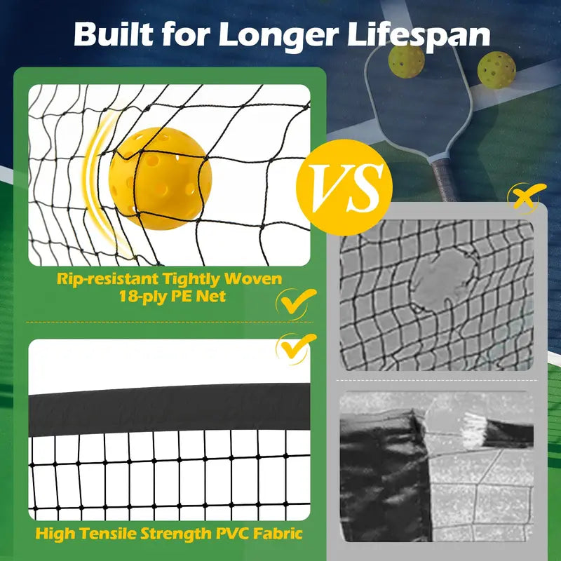 22-Foot Regulation Pickleball Net System  Powder-Coated Steel Frame with Adjustable Height and Weather-Resistant Net