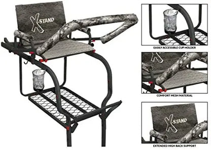 X-Stand The Duke 20′ Single-Person Ladder Tree Stand, 300 lbs Capacity, Steel Construction