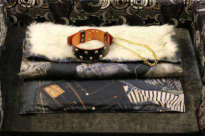 Couverture pour chien « Metis » Blue Ice - Tissu Jean-Paul Gaultier