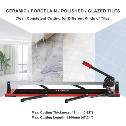 Professional 48-Inch Manual Tile Cutter for Ceramic, Porcelain, and Stone Flooring