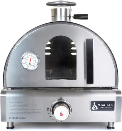 12,000 BTU Portable Multi-Fuel Pizza Oven: Stainless Steel Countertop Grill for Outdoor Baking & Roasting