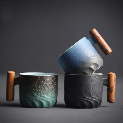 Zonema Ceramic Coffee Set  Minimalist Mug, Matching Saucer & Spoon