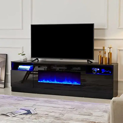 Amerlife Electric Fireplace TV Stand  36″ Flame Effect Entertainment Center with LED Lighting