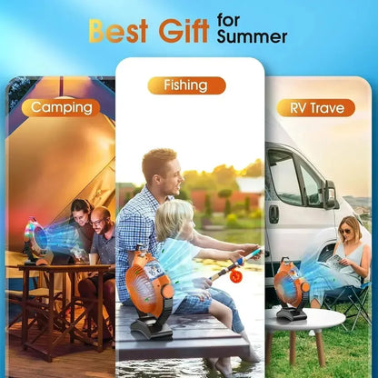 JYew Misting Fan with 10000mAh Battery  Cordless Portable Air Cooler for Indoor/Outdoor Use