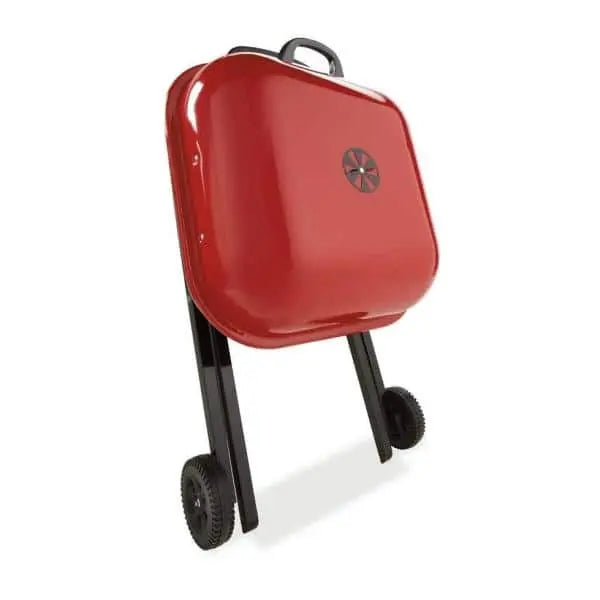 Americana Portable Red Charcoal Grill  Locking Design, Folding Legs, Easy Transport