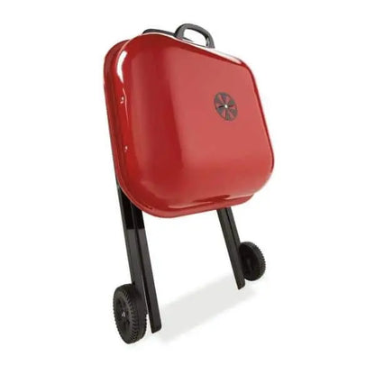 Americana Portable Red Charcoal Grill  Locking Design, Folding Legs, Easy Transport