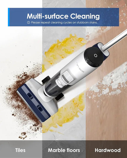 Cordless Wet/Dry Floor Cleaner & Mop  All-in-One Hard Floor Cleaning System with Vacuum + Mopping in a Single Pass