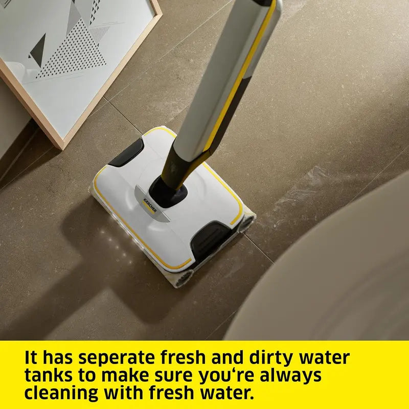 Kärcher Cordless Electric Mop & Sanitizer  Steam-Free Hard Floor Cleaner with Detachable Battery
