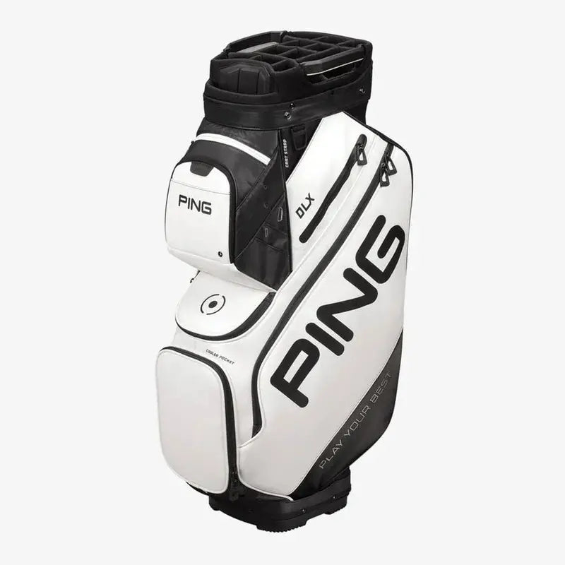 DLX Cart Bag  Sleek White Golf Bag Designed for Push & Ride Carts