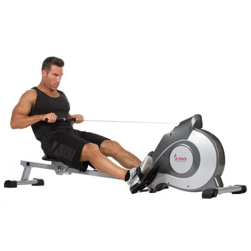 Sunny Health & Fitness Magnetic Rowing Machine  Smooth, Quiet Resistance, LCD Monitor, Foldable Design