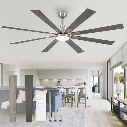 Zmishibo 72-Inch Ceiling Fan with Integrated Light & Remote Control  Indoor/Outdoor Rated