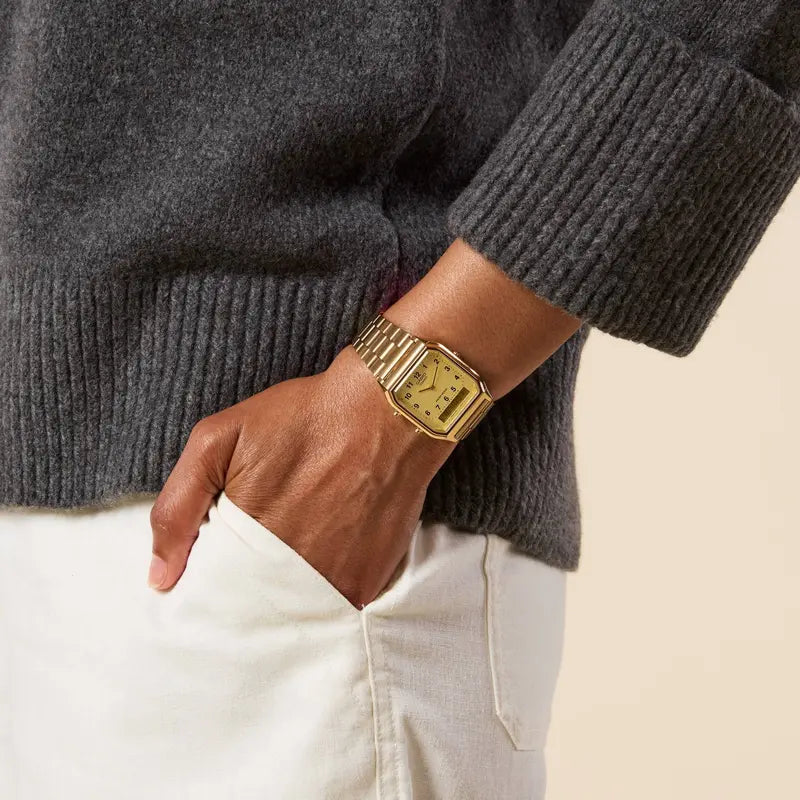 Casio AQ230 Gold Analog-Digital Watch