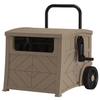 Suncast WST150 Free Standing Hideaway Hose Reel, Taupe, Hose 150′