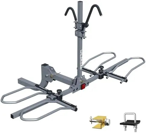 WILDROAD 2-Bike Hitch Rack, Wobble-Free Smart Tilting, Foldable, 180 lbs Capacity, Fits 2″ Receiver, E-Bike & Fat Tire Compatible