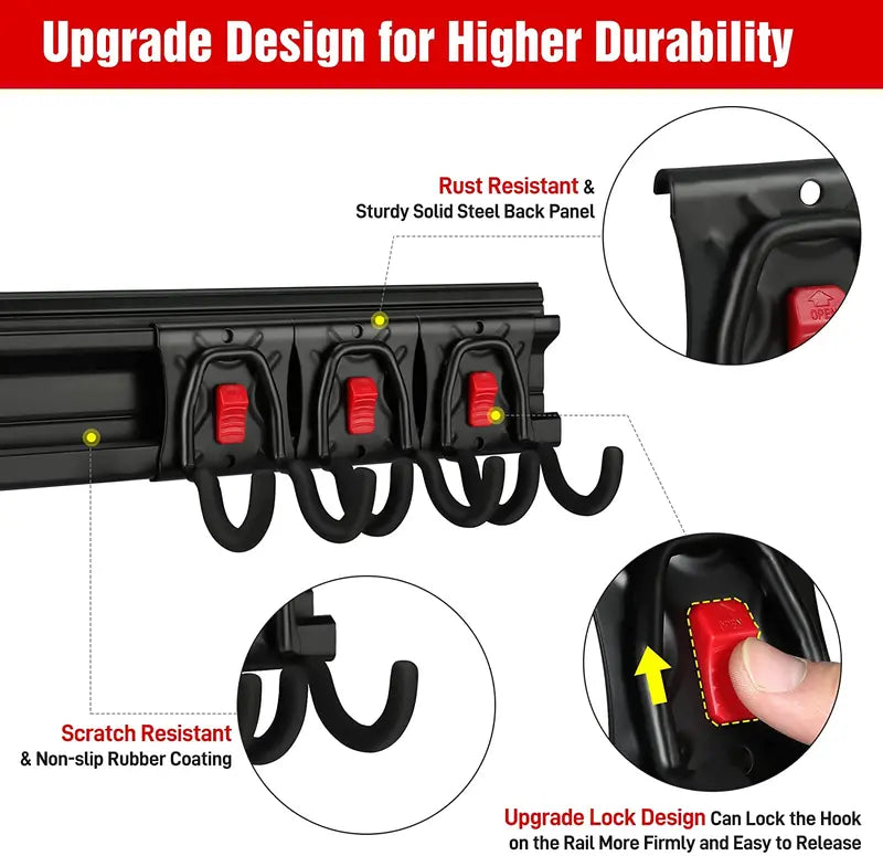 WORKPRO Heavy-Duty 64″ Wall-Mount Garage & Garden Tool Organizer Rack