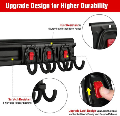 WORKPRO Heavy-Duty 64″ Wall-Mount Garage & Garden Tool Organizer Rack