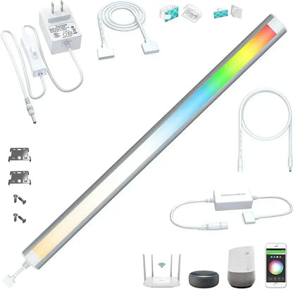 Dimmable Smart Under-Cabinet LED Strip  Tunable White + RGB Colors for Kitchen or Workspace