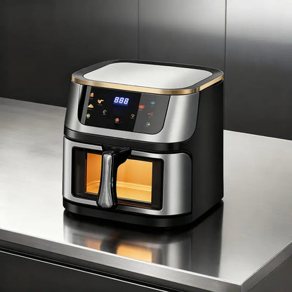 6L Stainless Steel Smart Air Fryer with Multifunction Cooking Modes