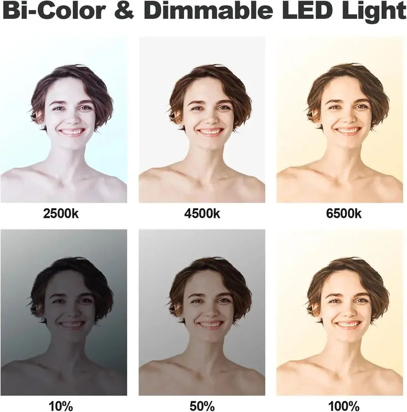 D50 LED Bi-Color Video Light Panel — 15.4-Inch, 45W, Dimmable 3000K8000K, CRI 96+ for Streaming, Film, and Studio Use