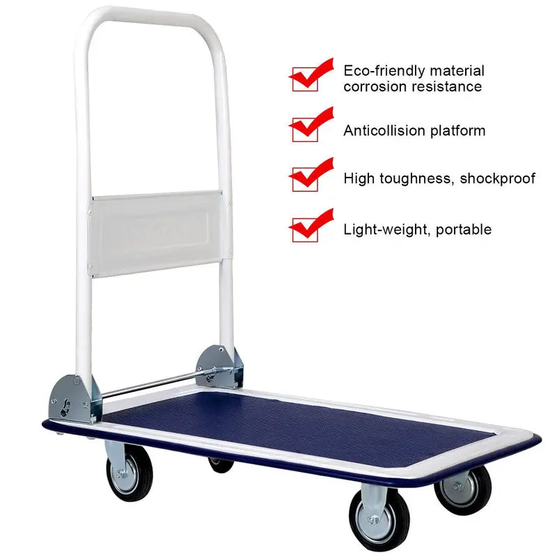 Heavy-Duty Folding Platform Cart  330-LB Capacity Rolling Flatbed Utility Carrier