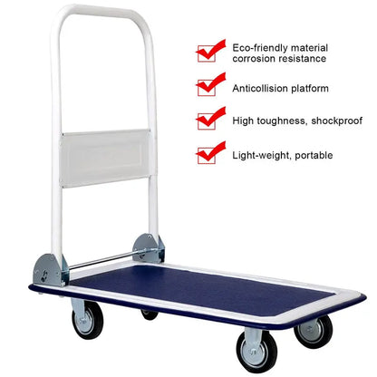 Heavy-Duty Folding Platform Cart  330-LB Capacity Rolling Flatbed Utility Carrier
