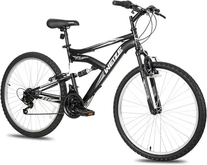 WEIZE 26″ / 27.5″ Hybrid Mountain Bike — 18-Speed Full-Suspension Outdoor Bike with High-Carbon Steel Frame
