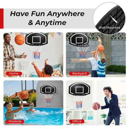 Heavy-Duty Wall-Mounted Basketball Hoop with Shatterproof 28.5″ x 18″ Backboard and 17″ Steel Rim