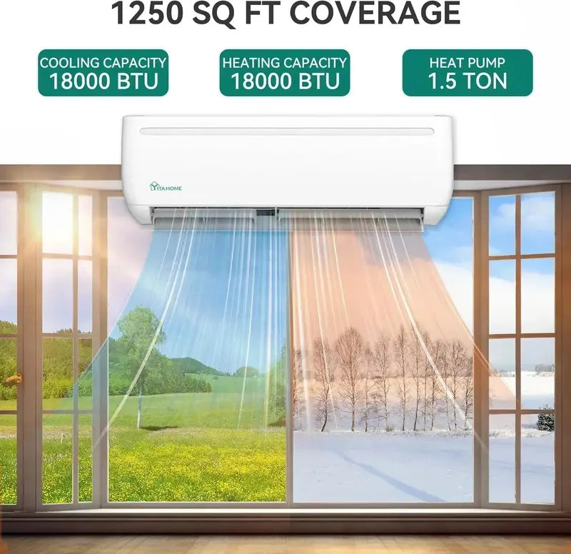 12,000 BTU Inverter Mini-Split Heat Pump System  Wi-Fi Ready, 20 SEER2, 115V Ductless